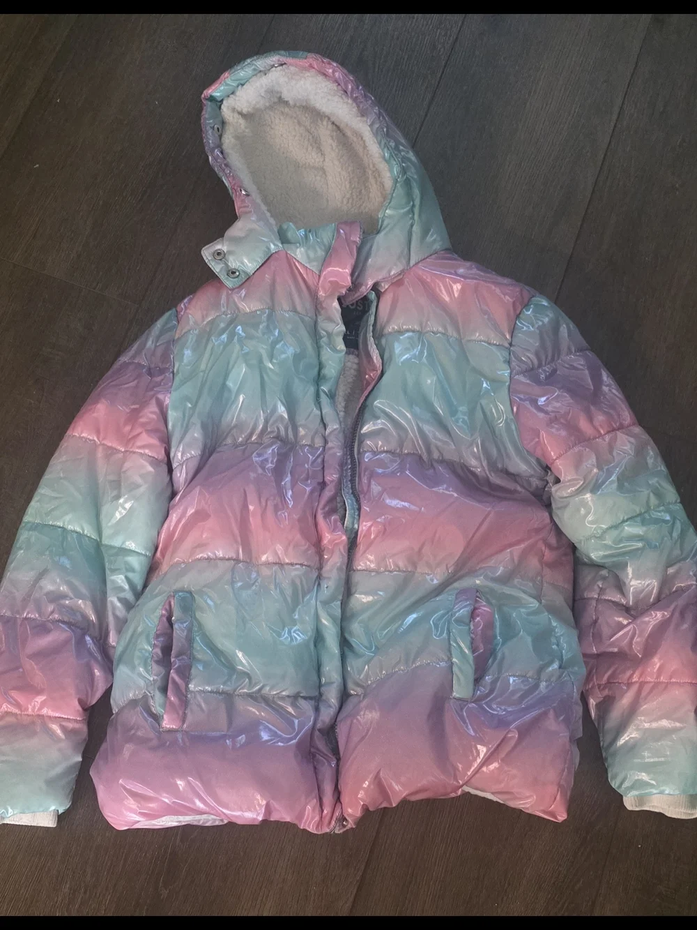 Justice Iridescent Pastel Jacket - Lavender, Teal, Pink